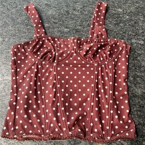 SHEIN Brown Polka Dot Camisole
